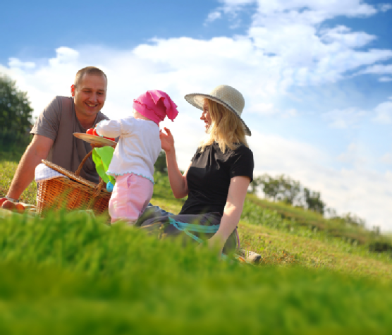 Happy family having a picnic