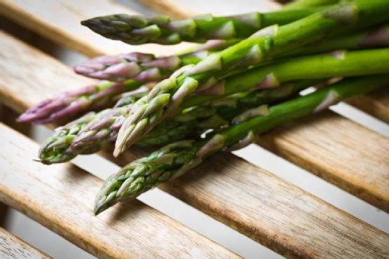 Asparagus on a wooden table