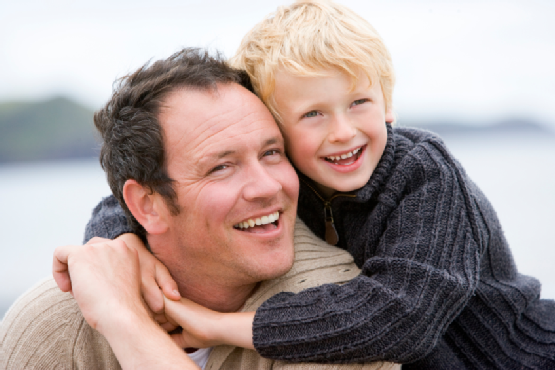 Father and Son at the Beach